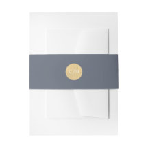 Minimalistisches Gold Monogram Navy Wedelband