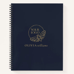 Minimalistisches Gold Navy Blue Einfaches Beruflic Notizbuch
