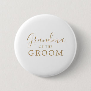 Minimalistisches Gold-Oma des Groom-Brautparty Button