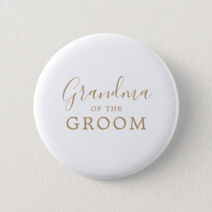 Minimalistisches Gold-Oma des Groom-Brautparty Button