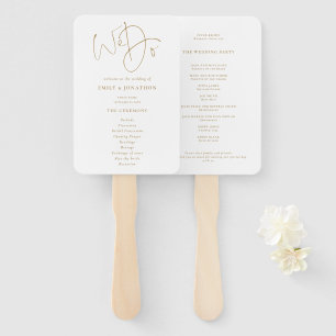 Minimalistisches Gold Script, das wir für Hochzeit Fächer
