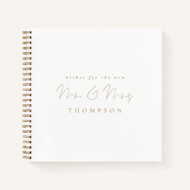 Minimalistisches Gold Script Mr. Wedding Guest Boo Notizbuch (Vorderseite)