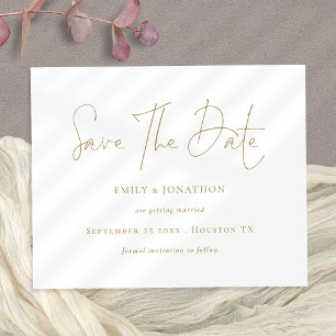 Minimalistisches Gold-Script Save the Date