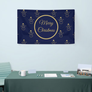 Minimalistisches Gold Snowman Weihnachten Weihnach Banner
