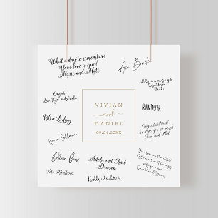 Minimalistisches Gold Wedding Guest Signing Poster