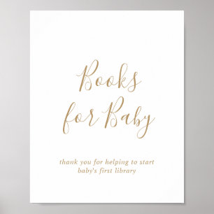 Minimalistisches goldenes Babyshower-Buch für Baby Poster