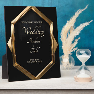 Minimalistisches goldfarbenes Rahmenzeichen mit sc Fotoplatte