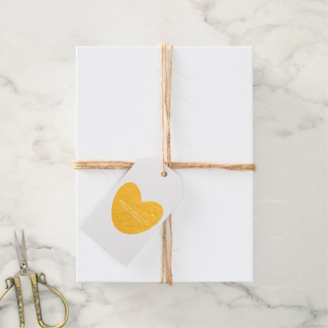 Minimalistisches Goldherz Geschenkanhänger (Mit Schnur)