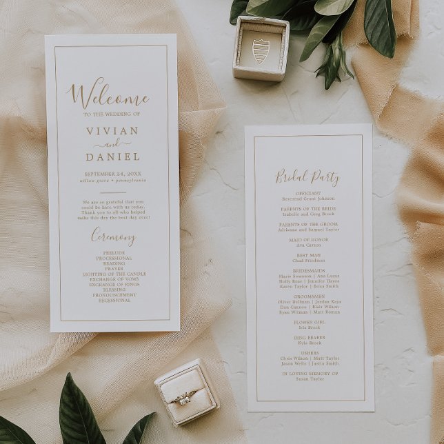 Minimalistisches Goldhochzeitsprogramm Programm (Von Creator hochgeladen)