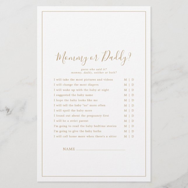 Minimalistisches Goldmedaille oder Daddy Game (Vorderseite)