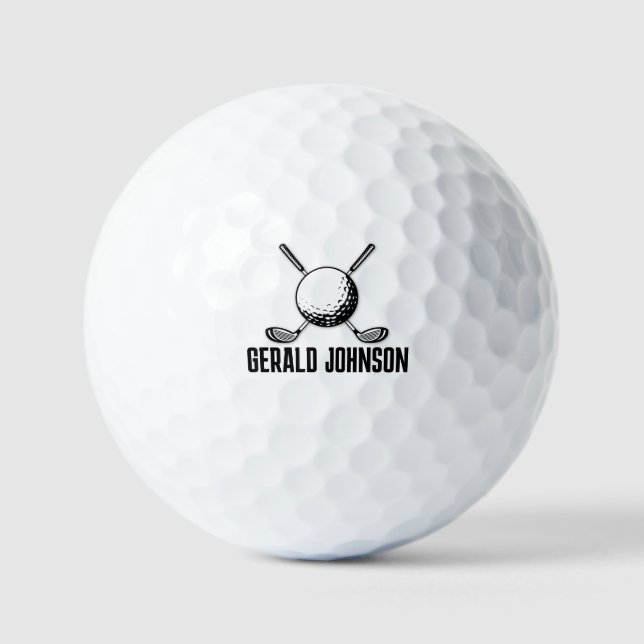 Minimalistisches Golf Monogram Design Golfball (Vorderseite)