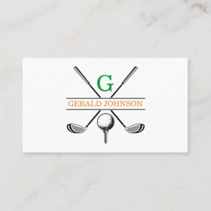 Minimalistisches Golf Monogram Design Visitenkarte