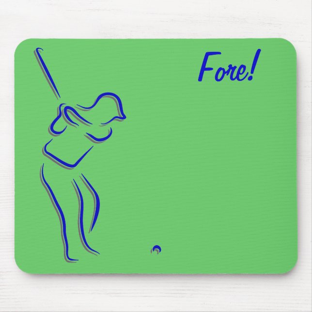 Minimalistisches Golf Swing Mousepad (Vorne)