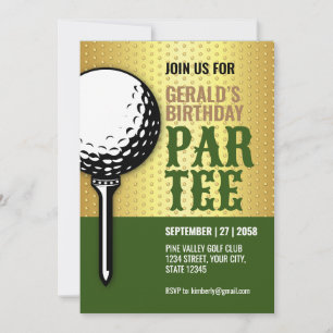 Minimalistisches Golfparty-Design Einladung