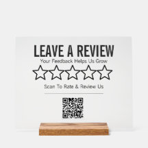 Minimalistisches Google-Bewertung QR-Code Acryl