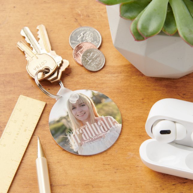 Minimalistisches Graduate Picture Simple Modernes  Schlüsselanhänger (Schreibtisch)