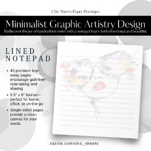 Minimalistisches Grafikdesign Lineares Notizbuch Notizblock