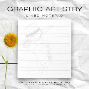 Minimalistisches Grafikdesign Lineares Notizbuch Notizblock