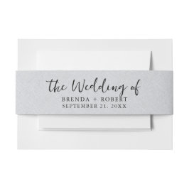 Minimalistisches Grauen Linen Textur Schwarze Schr Einladungsbanderole