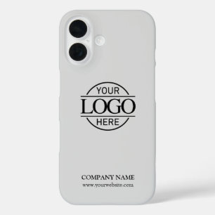 Minimalistisches graues Firmenlogo für Werbezwecke iPhone 16 Hülle