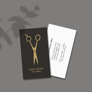Minimalistisches graues Gold Scissor Visitenkarte