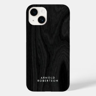Minimalistisches graues Holzmuster Stilvolles Eleg Case-Mate iPhone 14 Hülle
