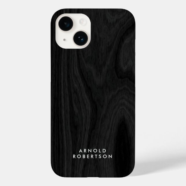 Minimalistisches graues Holzmuster Stilvolles Eleg Case-Mate iPhone Hülle (Rückseite)
