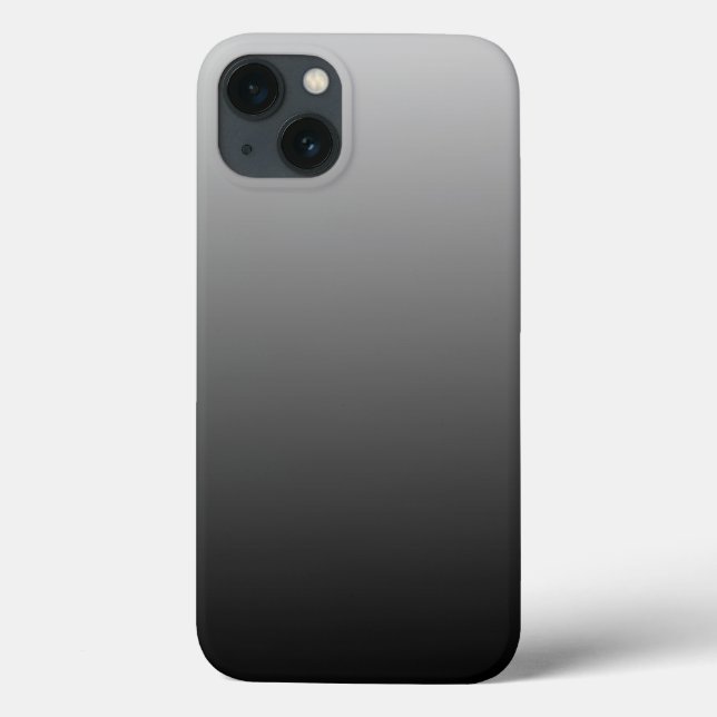Minimalistisches Graues Schwarzes Ombre Case-Mate iPhone Hülle (Rückseite)