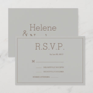 Minimalistisches Graugold Moderne Hochzeit Rsvp Einladung