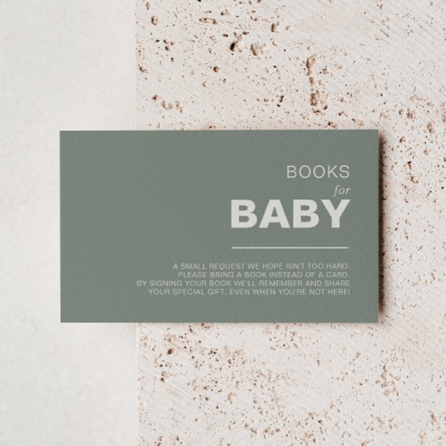 Minimalistisches Green Baby Showbook - Anfrage Begleitkarte (Von Creator hochgeladen)