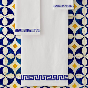 Minimalistisches griechisches Muster, angepasst IV Badhandtuch Set