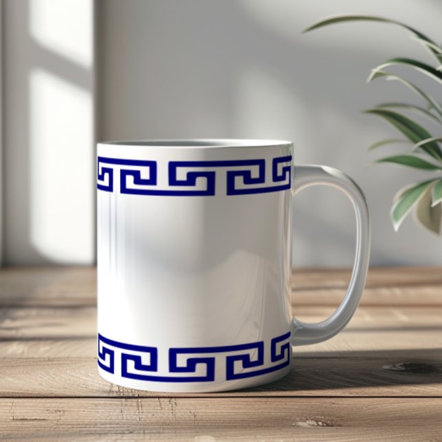 Minimalistisches griechisches Muster anpassbar Kaffeetasse (Von Creator hochgeladen)