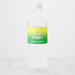 Minimalistisches grün-gelbes Gradienten-Logo mit E Wasserflaschenetikett
