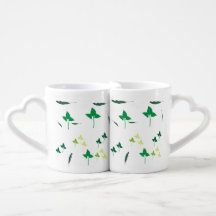 Minimalistisches Grünblatt-Botanik-Muster Keramik