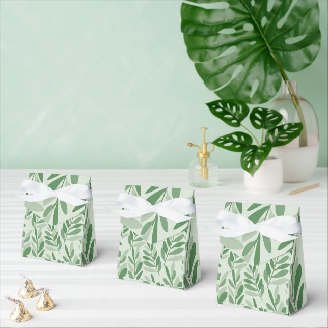 Minimalistisches grünes botanisches Blättermuster Geschenkschachtel (Zahlreiche)