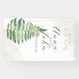 Minimalistisches Grünes Fern-Hochzeitsszeichen Banner