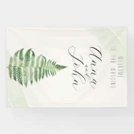 Minimalistisches Grünes Fern-Hochzeitsszeichen Banner