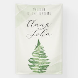 Minimalistisches Grünes Fern-Hochzeitsszeichen Banner