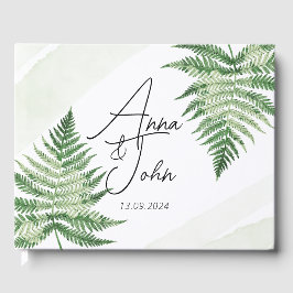 Minimalistisches Grünes Fern-Hochzeitsszeichen Gästebuch