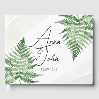 Minimalistisches Grünes Fern-Hochzeitsszeichen Gästebuch