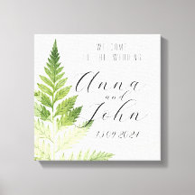 Minimalistisches Grünes Fern-Hochzeitsszeichen