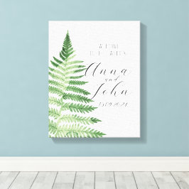 Minimalistisches Grünes Fern-Hochzeitsszeichen Leinwanddruck