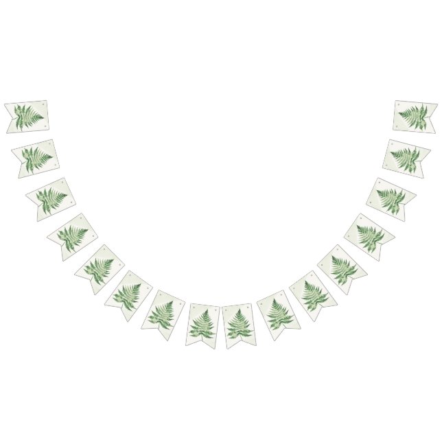 Minimalistisches Grünes Fern-Hochzeitsszeichen Wimpelkette (Alle)