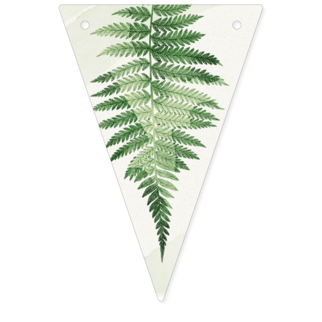 Minimalistisches Grünes Fern-Hochzeitsszeichen Wimpelkette (Erste Fahne)