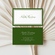 Minimalistisches grünes Monogramm mit zwei Rändern