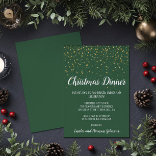 Minimalistisches Grünes Weihnachtsfest Gold Folieneinladung