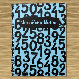 Minimalistisches Grunge Number Pattern-Notebook Notizblock