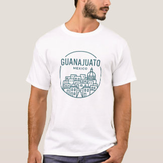 Minimalistisches Guanajuato Mexiko gestapelte Häus T-Shirt