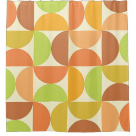 Minimalistisches Halbkreismuster Mitte des Jahrhun Duschvorhang