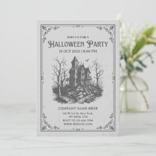 Minimalistisches Halloween Office-Party für kunden Einladung